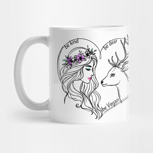 Vegan Girl And A Deer Mug